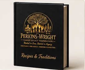 Family Cookbook with the official Perkins-Wright logo