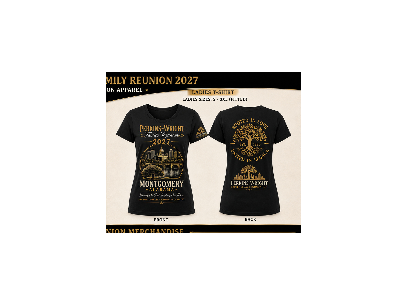 Ladies Reunion T-Shirt front and back