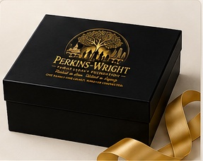 Legacy Gift Box with the official Perkins-Wright logo